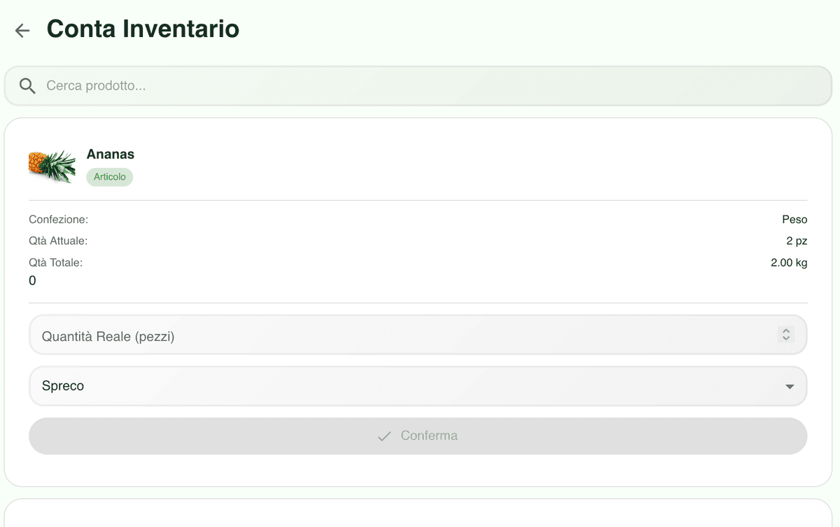 Routine di conteggio inventario
